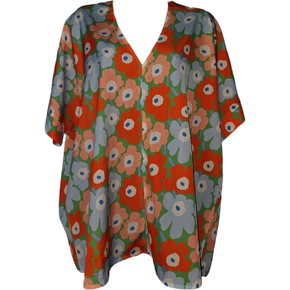 NWT Jodiful Los Angeles Bright Floral Short Sleeve Top - Picture 1 of 3